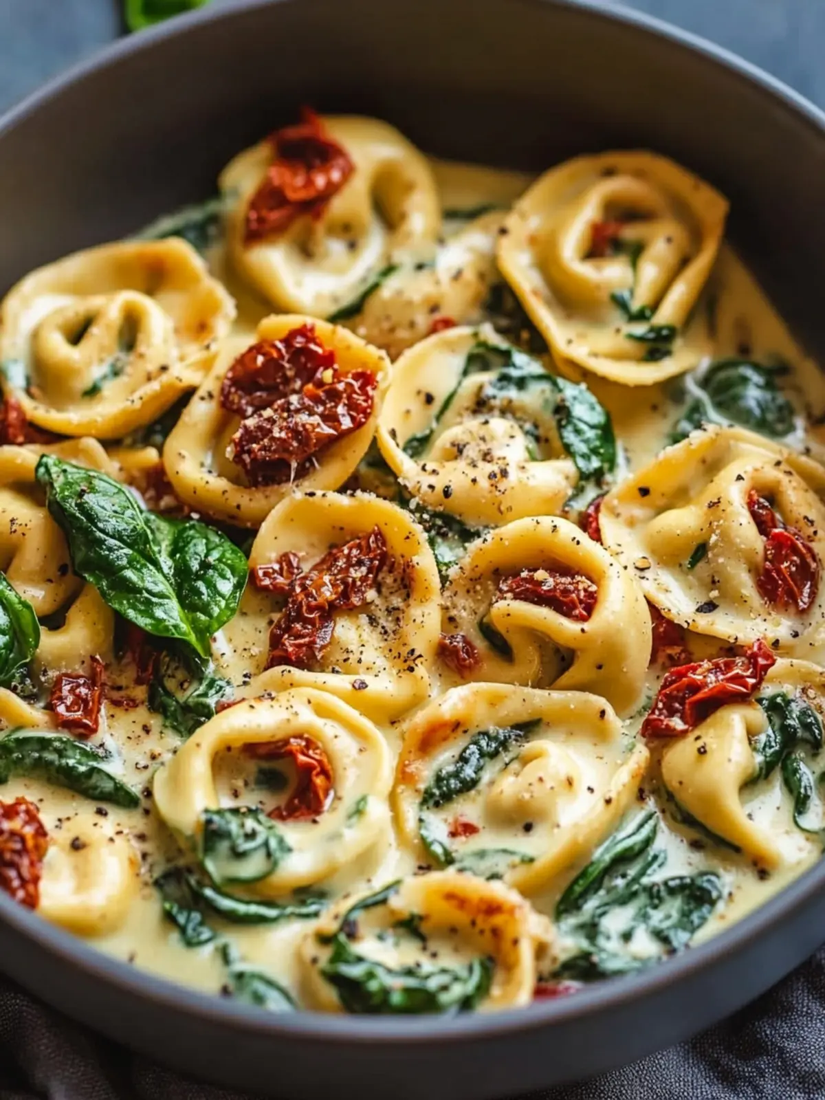 Creamy Spinach & Sun-Dried Tomato Tortellini: Easy Weeknight Bliss 5 Creamy Spinach & Sun-Dried Tomato Tortellini
