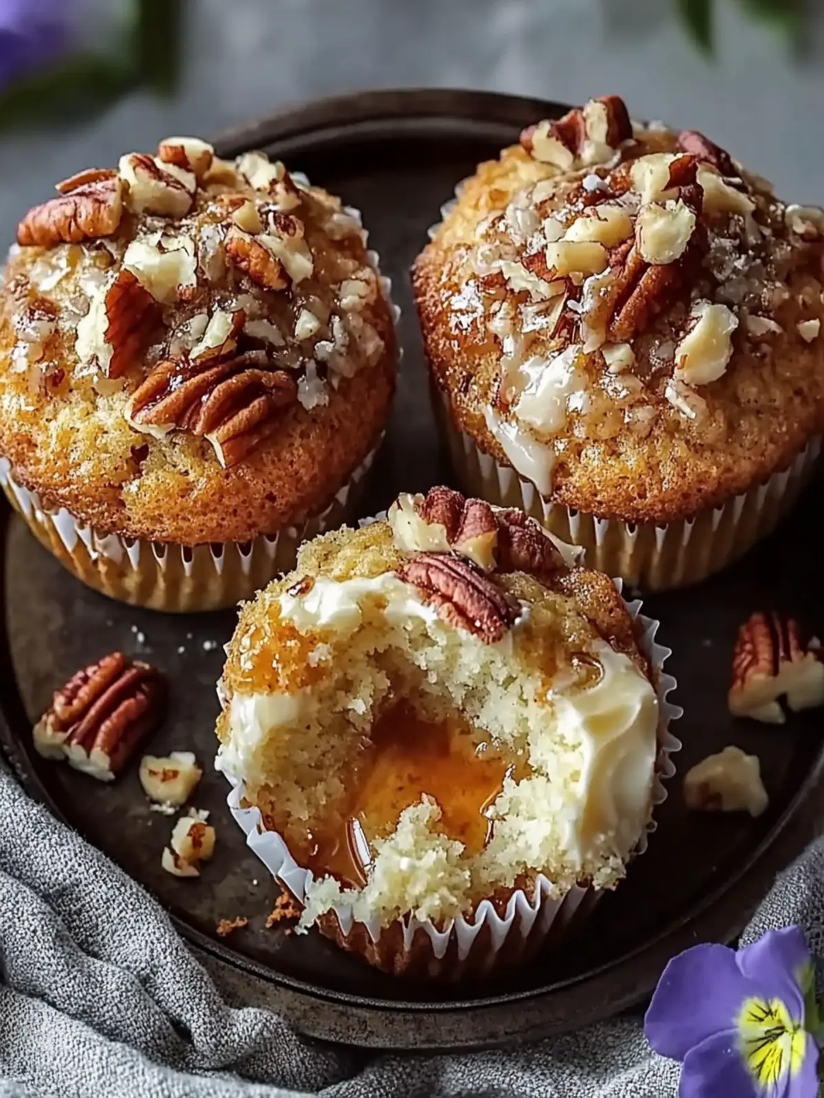 Delicious Honey Pecan Cheesecake Muffins to Satisfy Cravings 2 Honey Pecan Cheesecake Muffins