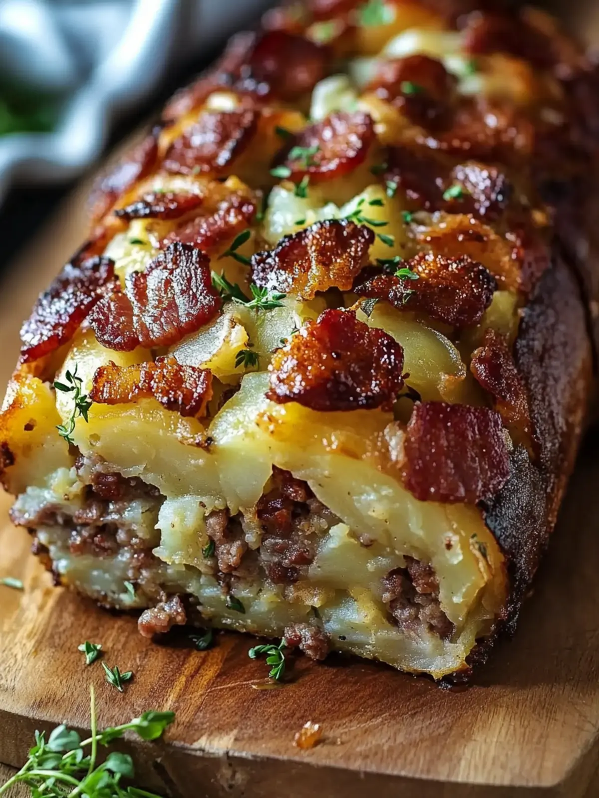 Bacon and Sausage-Stuffed Potato Loaf: Comfort Food Bliss 5 Bacon and Sausage-Stuffed Potato Loaf