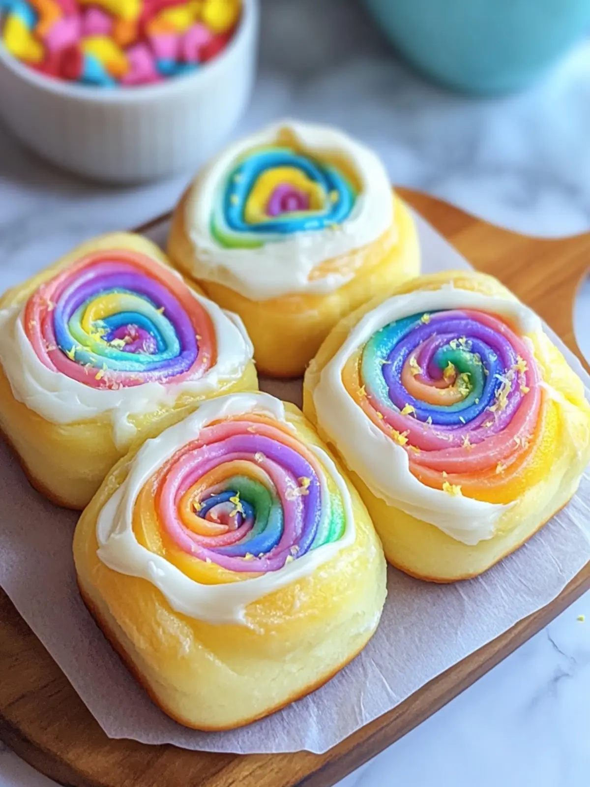 Lemon Cream Cheese Rainbow Sweet Rolls That Delight Your Morning 3 Lemon Cream Cheese Rainbow Sweet Rolls