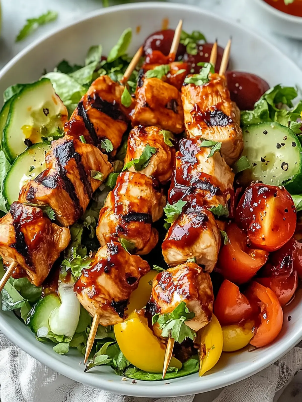 BBQ Chicken Skewer Salad: A Sizzling Summer Favorite 5 BBQ Chicken Skewer Salad