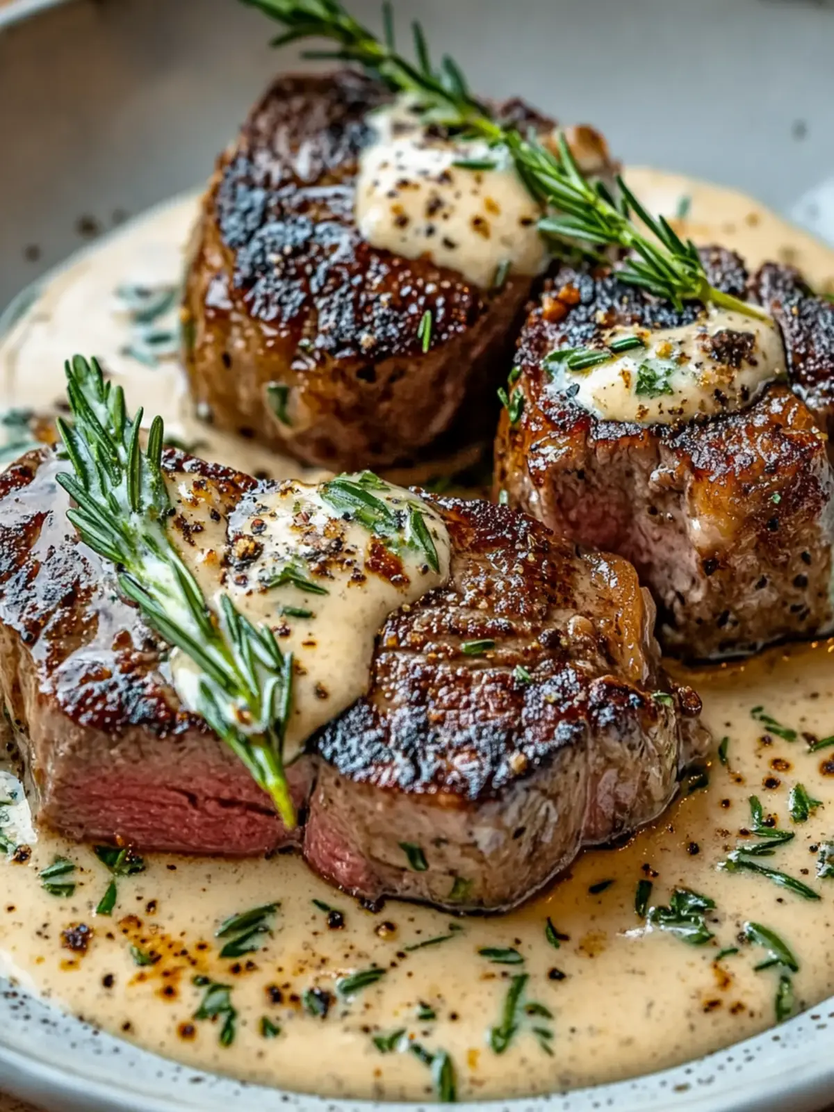 Seared Steak with Bourbon Garlic Cream Sauce for Savory Indulgence 2 Seared Steak with Bourbon Garlic Cream Sauce