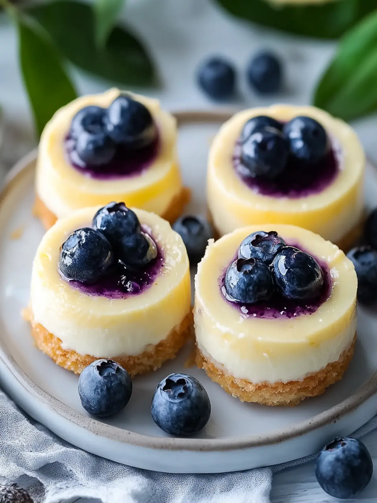 Delightful Mini Lemon Blueberry Cheesecakes for Summer Bliss 4 Mini Lemon Blueberry Cheesecakes