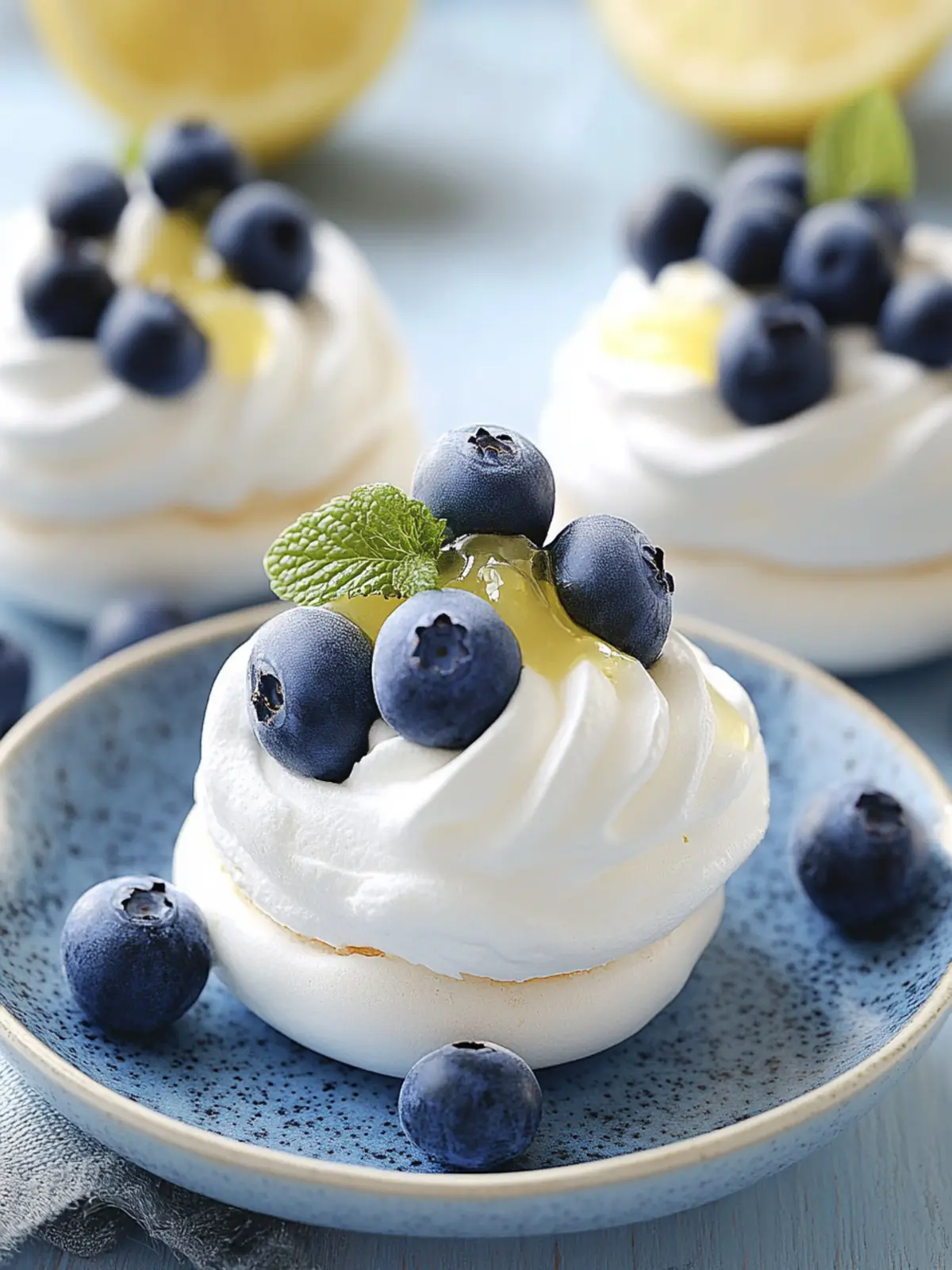 Delicious Mini Lemon Blueberry Pavlovas for Sweet Moments 5 Mini Lemon Blueberry Pavlovas