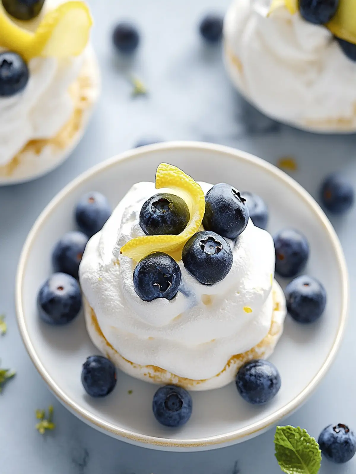 Delicious Mini Lemon Blueberry Pavlovas for Sweet Moments 2 Mini Lemon Blueberry Pavlovas