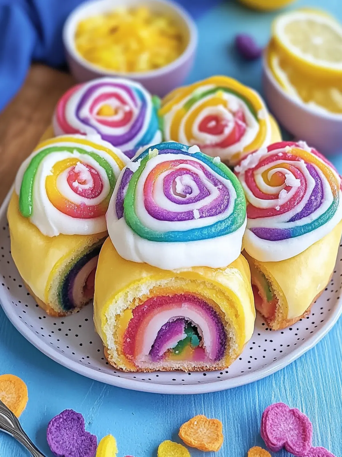 Lemon Cream Cheese Rainbow Sweet Rolls That Delight Your Morning 4 Lemon Cream Cheese Rainbow Sweet Rolls
