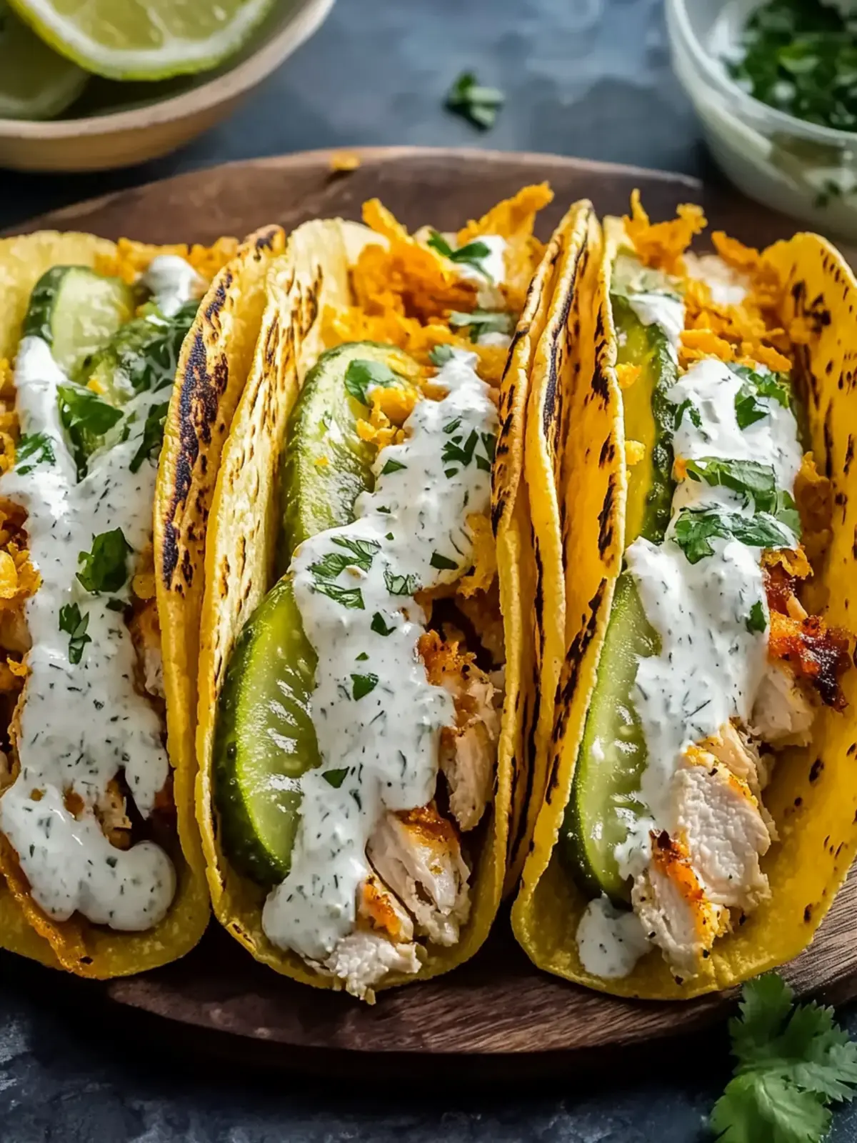 Dill Pickle Ranch Smash Chicken Tacos With Crispy Cheese Twist 2 Dill Pickle Ranch Smash Chicken Tacos with Crispy Cheese