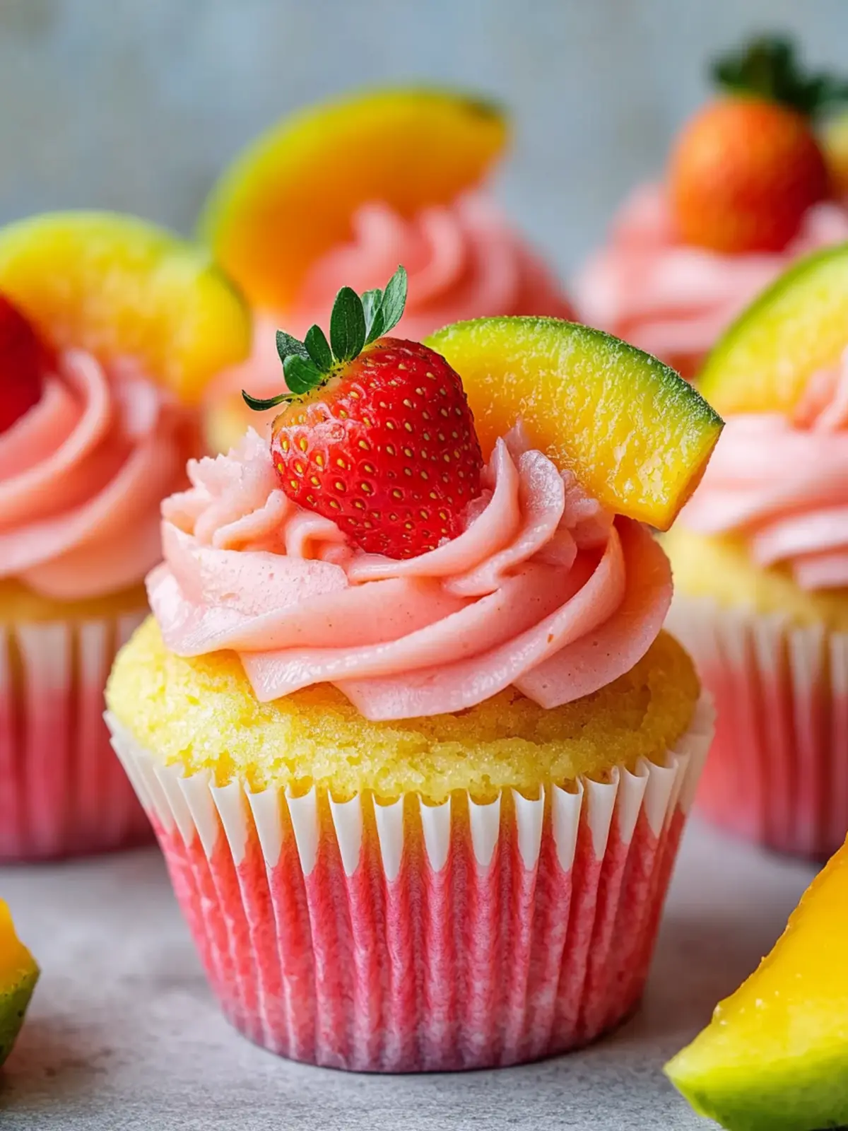 Tropical Strawberry Mango Margarita Cupcakes for Endless Summer Fun 3 Tropical Strawberry Mango Margarita Cupcakes