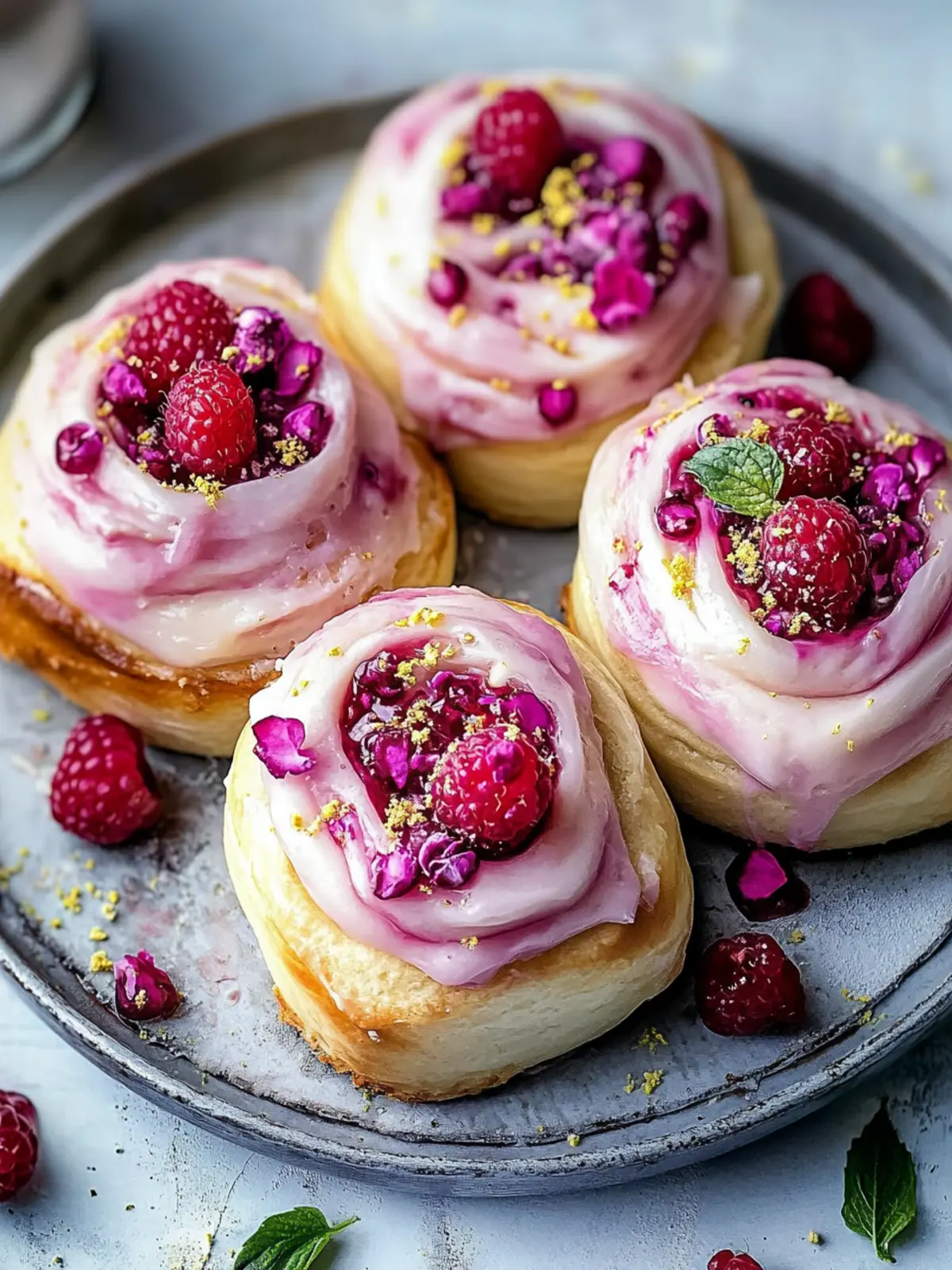 Raspberry and Rose Cheesecake Buns for a Sweet Escape 2 Raspberry and Rose Cheesecake Buns