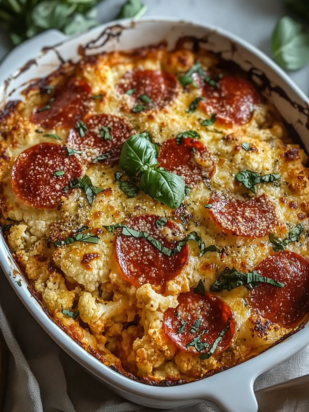 Savory Cauliflower Pizza Casserole Everyone Will Love! 5 Cauliflower Pizza Casserole