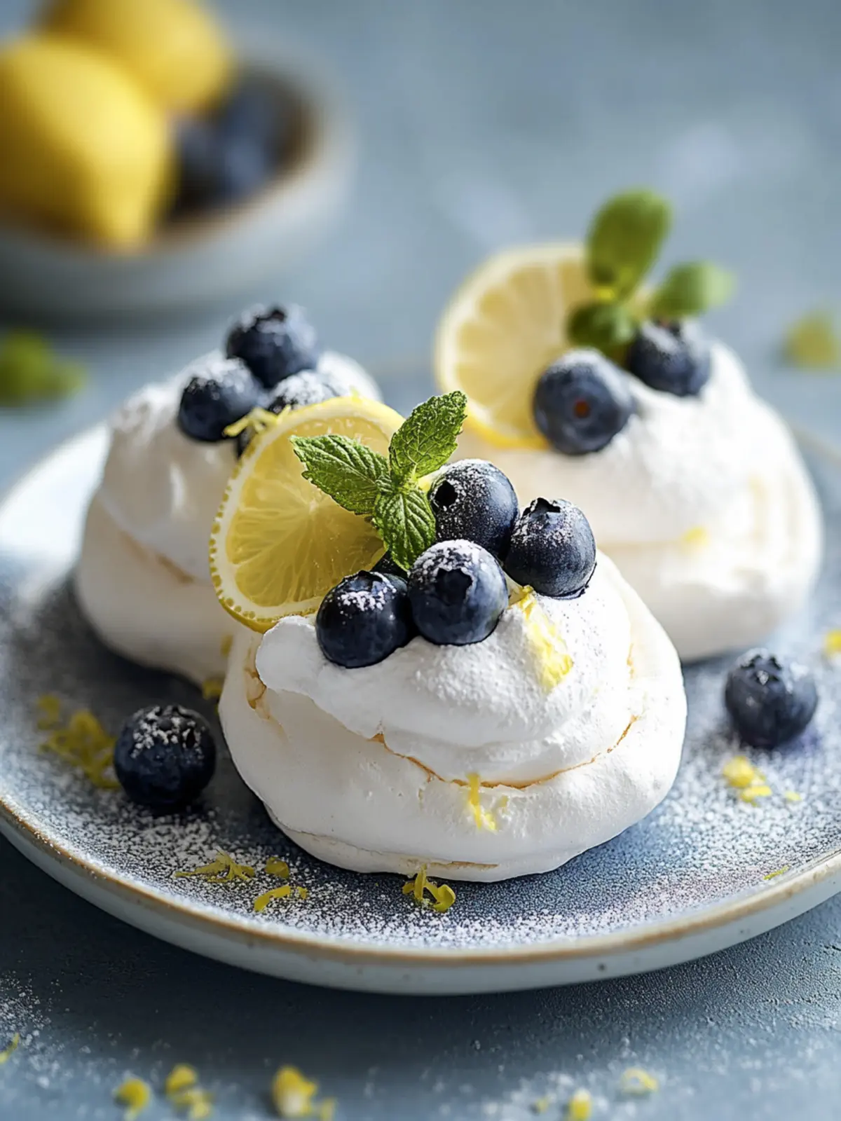 Delicious Mini Lemon Blueberry Pavlovas for Sweet Moments 4 Mini Lemon Blueberry Pavlovas