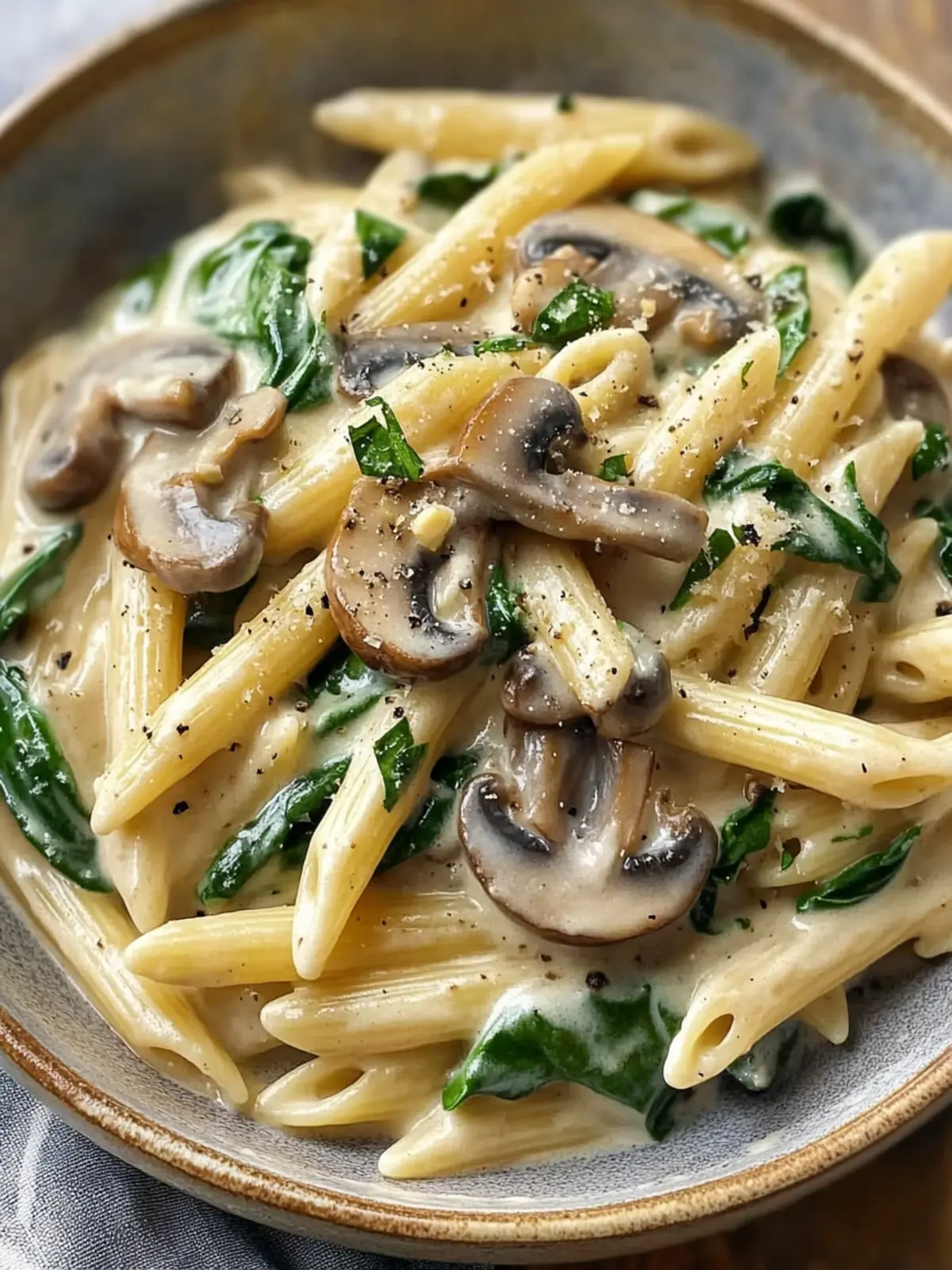 Creamy Mushroom Spinach Penne for Your Cozy Weeknight Dinner 5 Creamy Mushroom Spinach Penne