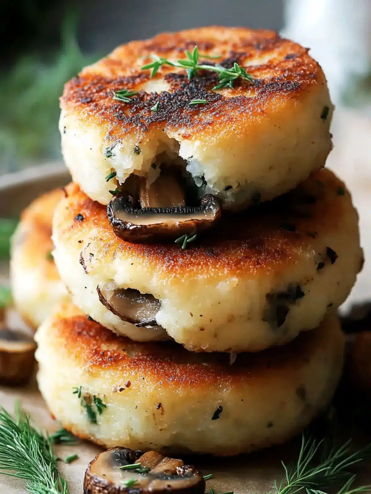 Mouthwatering Mushroom Stuffed Potato Cakes you'll Love! 2 Mushroom Stuffed Potato Cakes