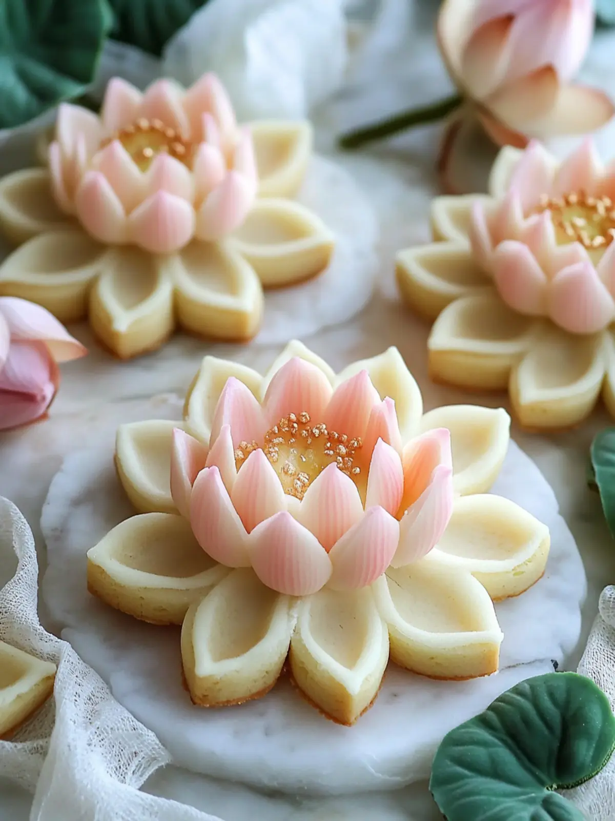 Delicious Lotus Flower Cookies with Fun Buttercream Joy 2 Lotus Flower Cookies