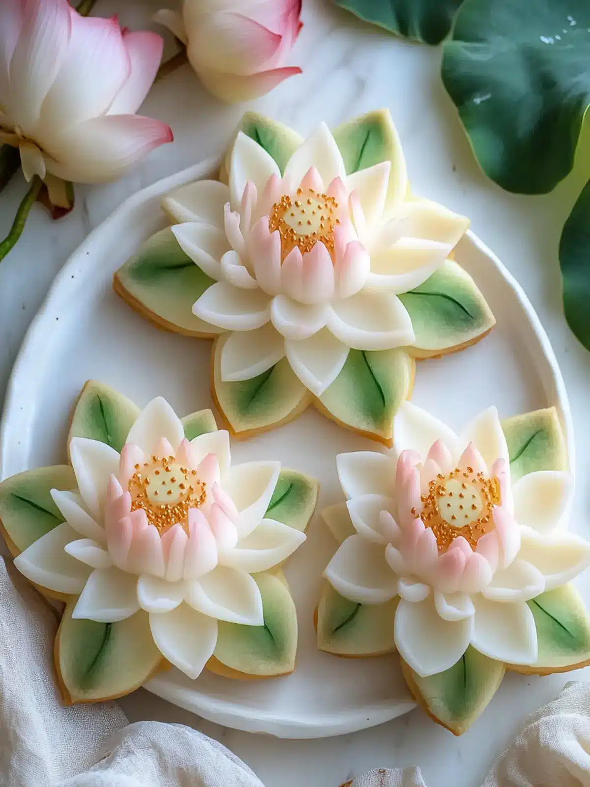 Delicious Lotus Flower Cookies with Fun Buttercream Joy 5 Lotus Flower Cookies