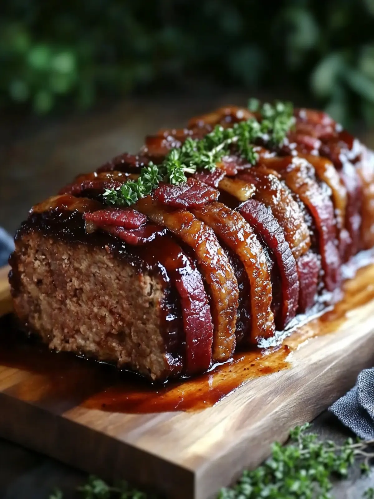 Whiskey BBQ Meatloaf with Bacon Blanket: Comfort Food Bliss 2 Whiskey BBQ Meatloaf with Bacon Blanket
