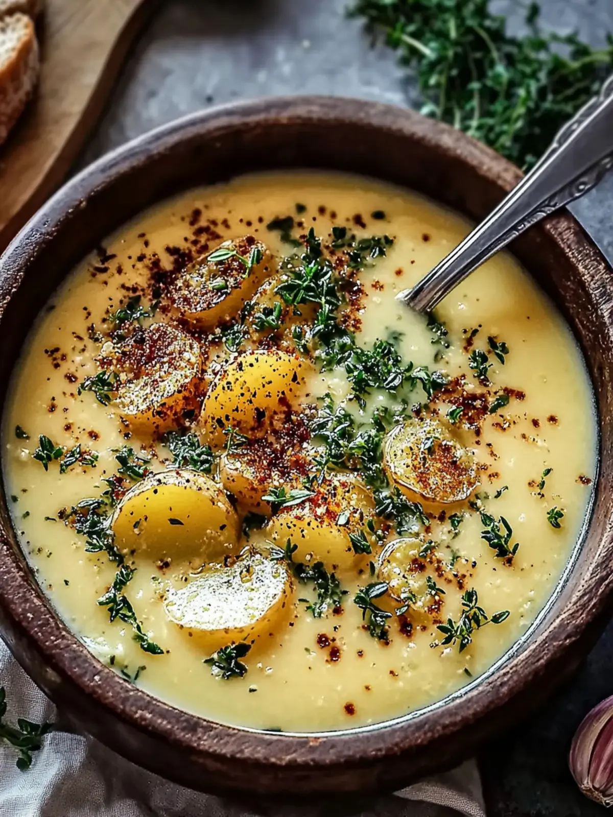 Hearty Cheddar Garlic Herb Potato Soup to Warm Your Soul 4 Cheddar Garlic Herb Potato Soup