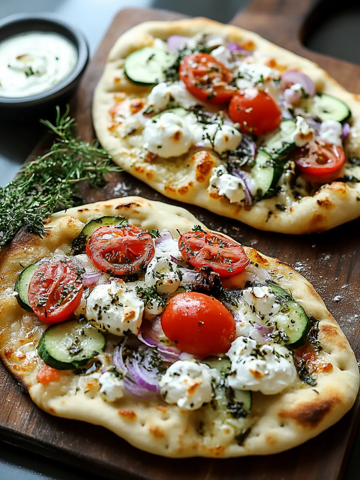 Savory Mediterranean Naan Pizzas for Quick Weeknight Dinners 2 Mediterranean Naan Pizzas