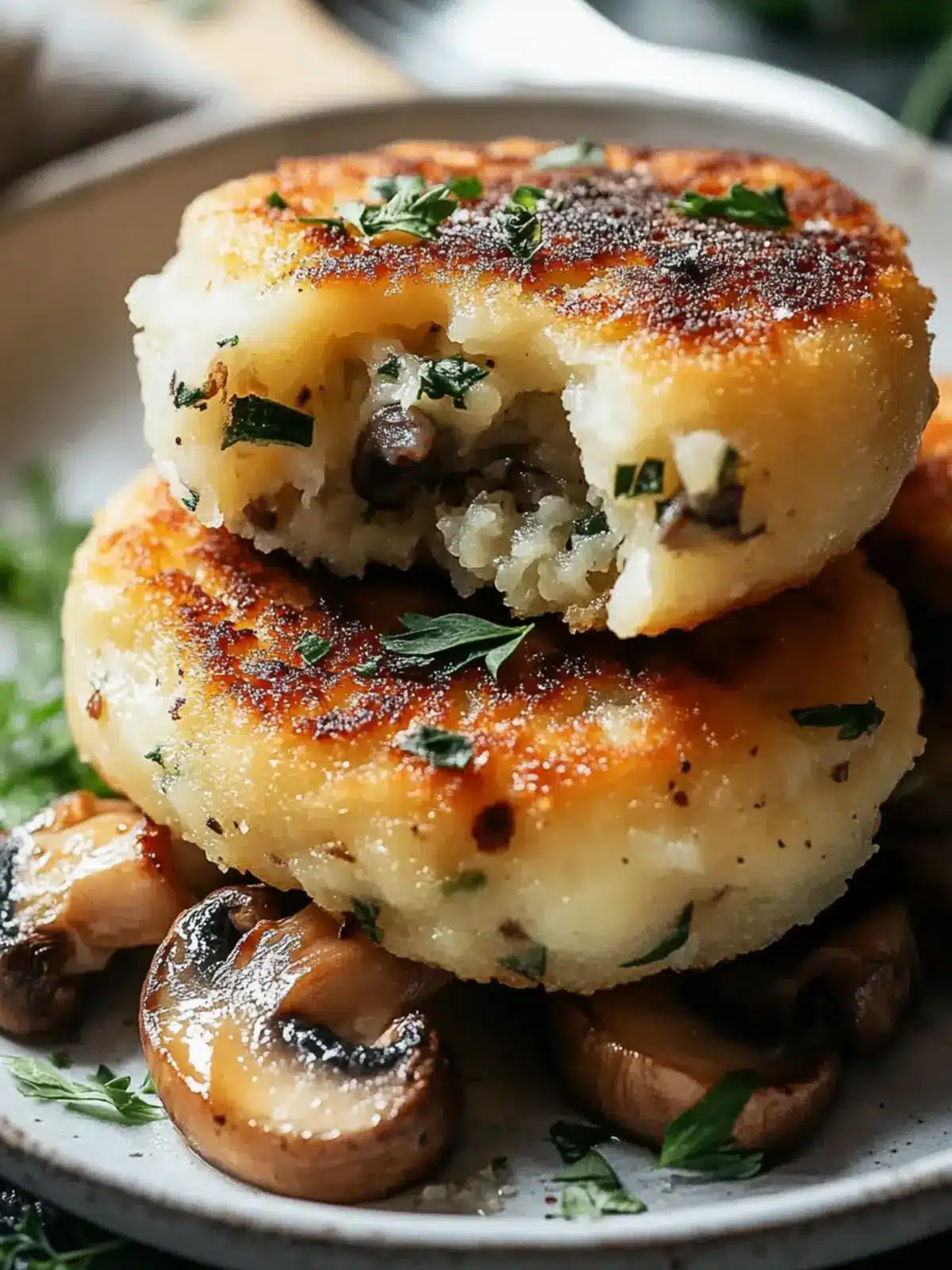 Mouthwatering Mushroom Stuffed Potato Cakes you'll Love! 3 Mushroom Stuffed Potato Cakes