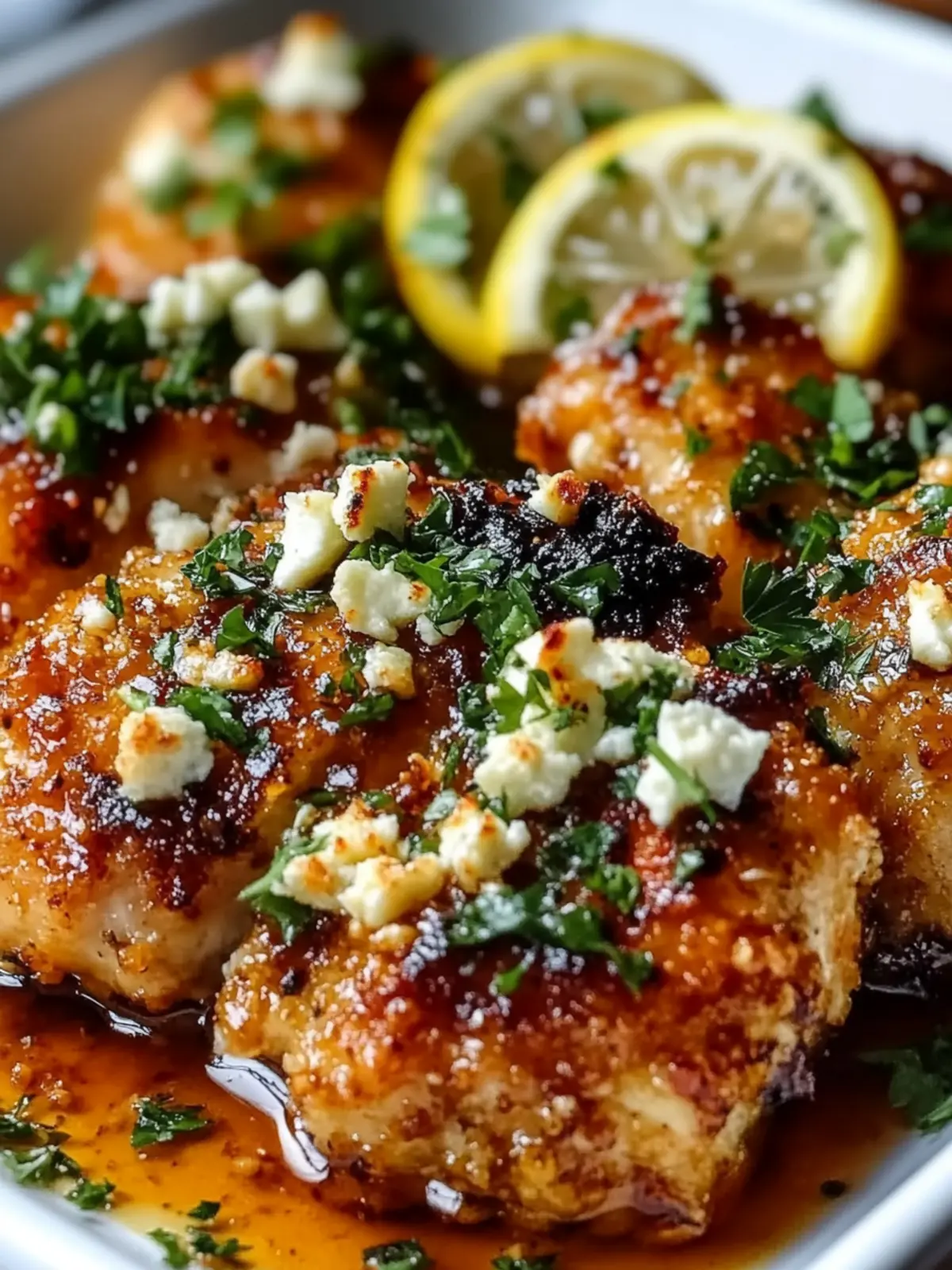 Crispy Baked Hot Honey Lemon Feta Chicken You'll Crave! 3 Crispy Baked Hot Honey Lemon Feta Chicken