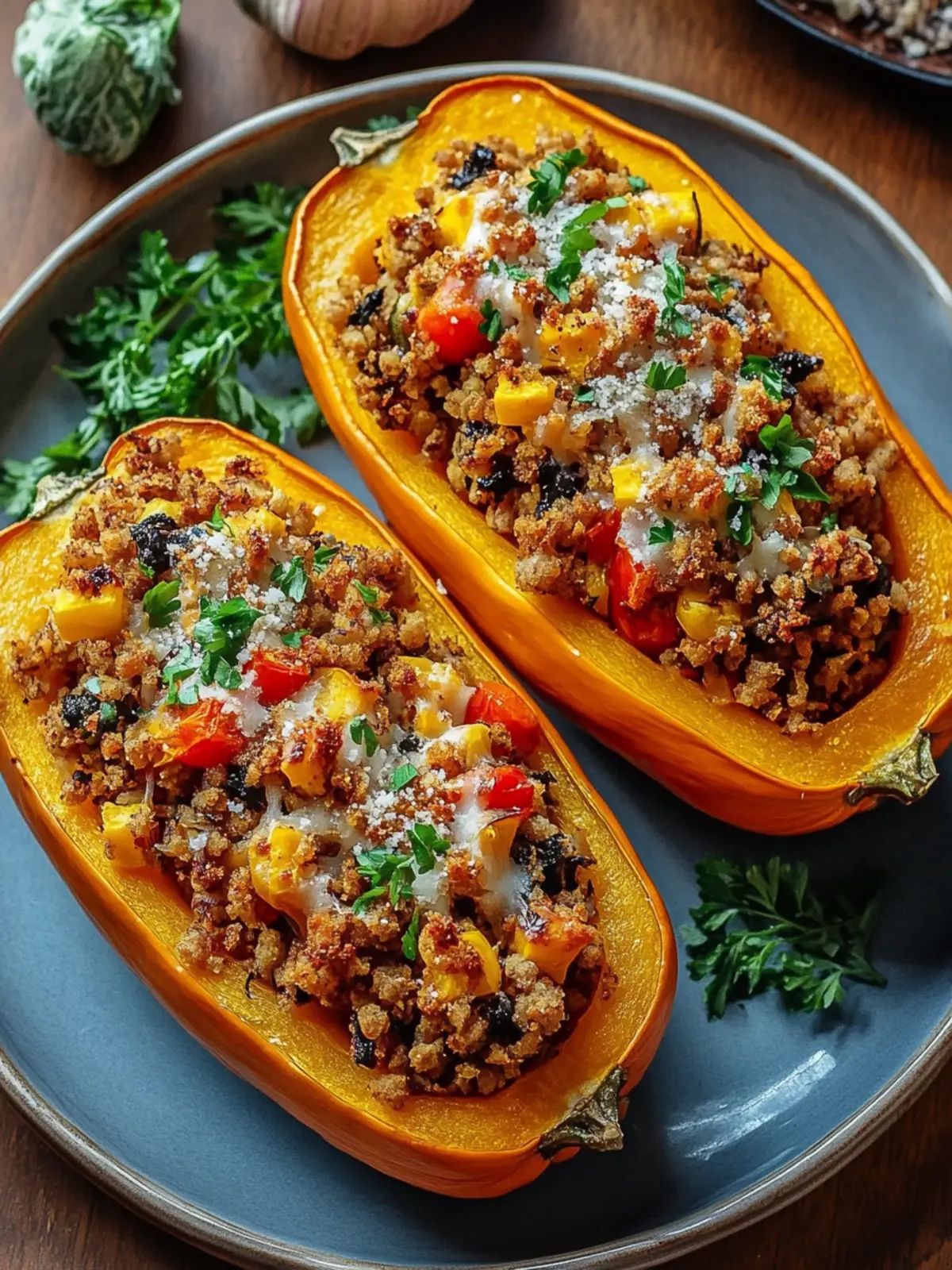 Hearty Stuffed Butternut Squash for a Cozy Fall Feast 2 Stuffed Butternut Squash