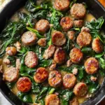 Savory Sausage & Spinach Skillet in Just 25 Minutes! 4 Sausage & Spinach Skillet