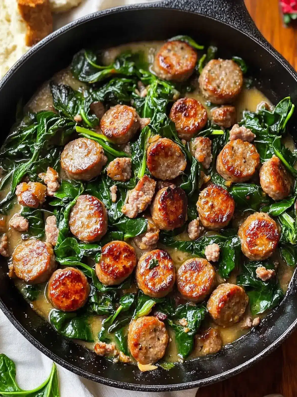 Savory Sausage & Spinach Skillet in Just 25 Minutes! 5 Sausage & Spinach Skillet