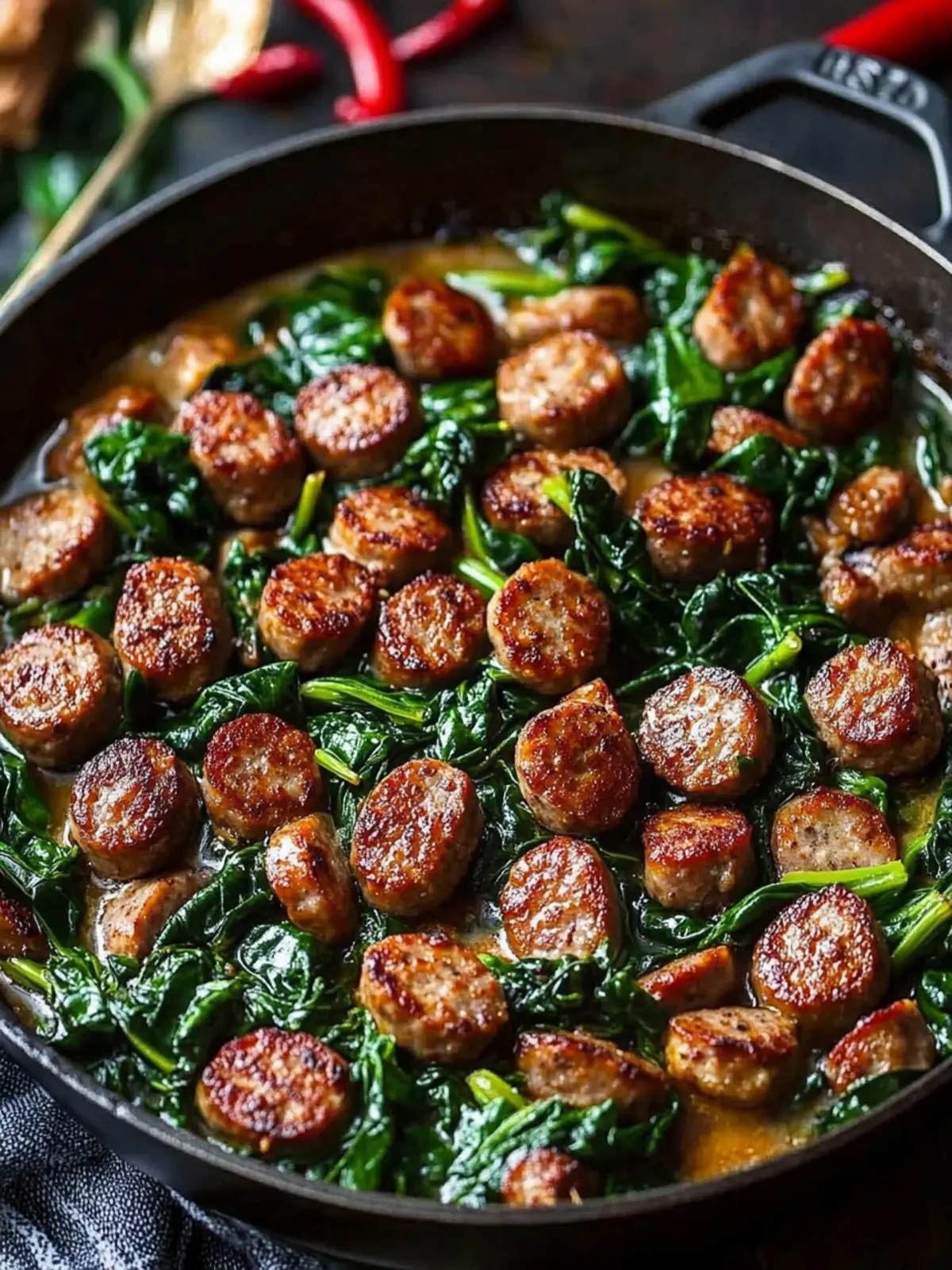 Savory Sausage & Spinach Skillet in Just 25 Minutes! 3 Sausage & Spinach Skillet