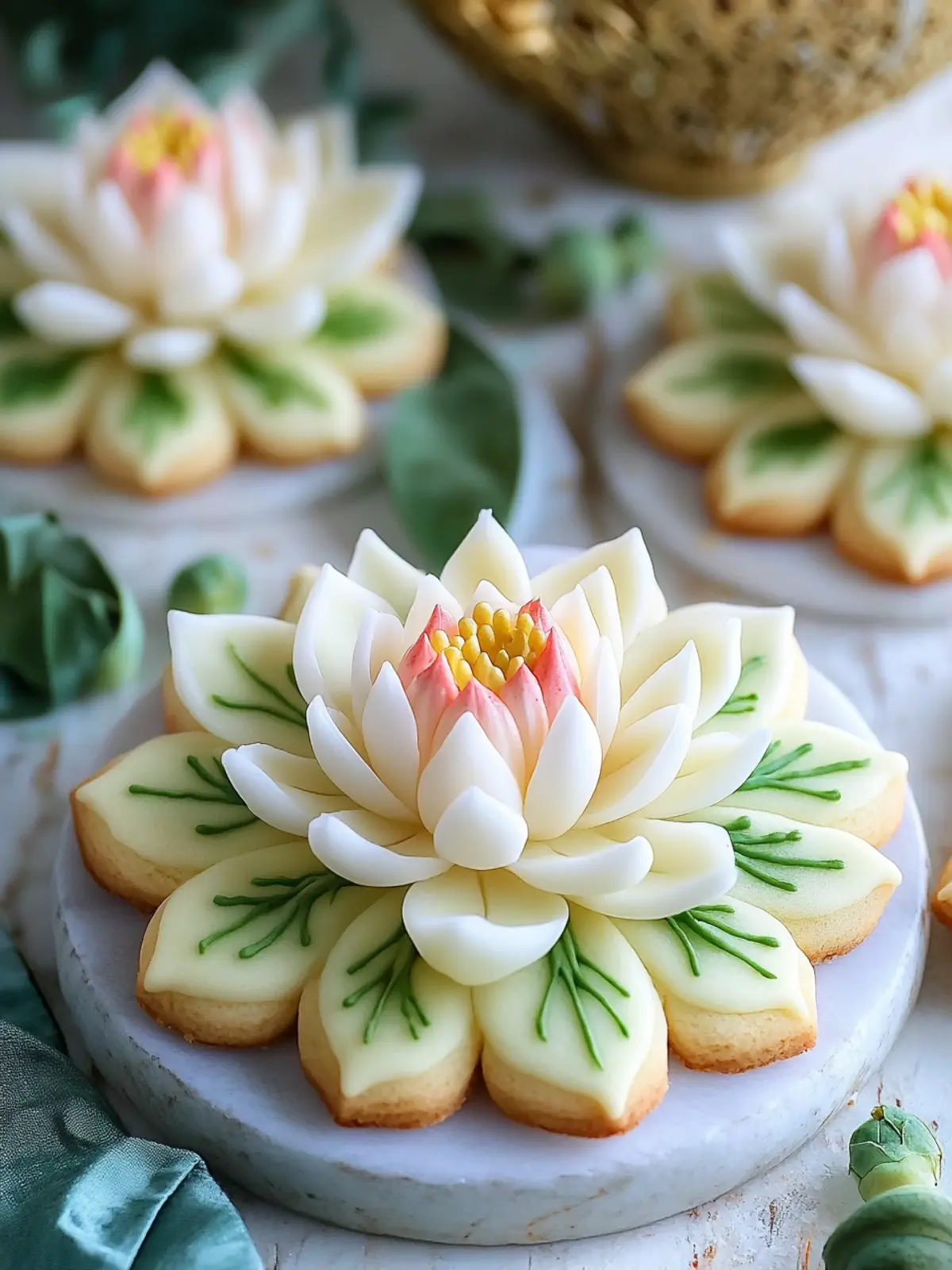 Delicious Lotus Flower Cookies with Fun Buttercream Joy 4 Lotus Flower Cookies