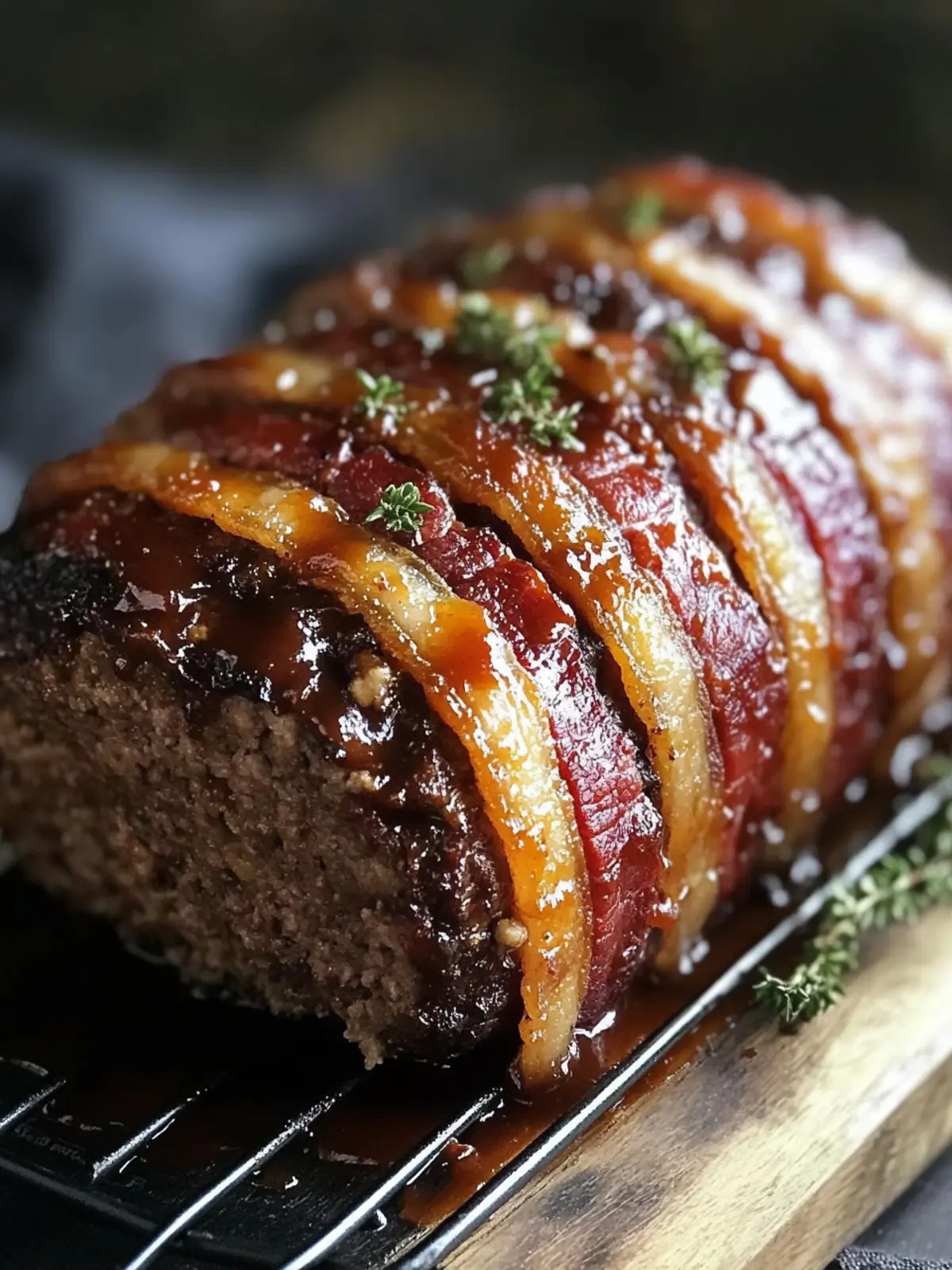 Whiskey BBQ Meatloaf with Bacon Blanket: Comfort Food Bliss 3 Whiskey BBQ Meatloaf with Bacon Blanket