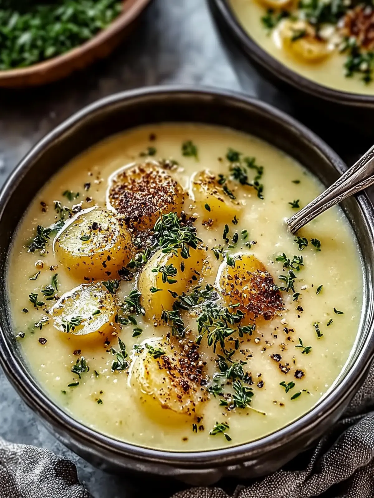 Hearty Cheddar Garlic Herb Potato Soup to Warm Your Soul 5 Cheddar Garlic Herb Potato Soup