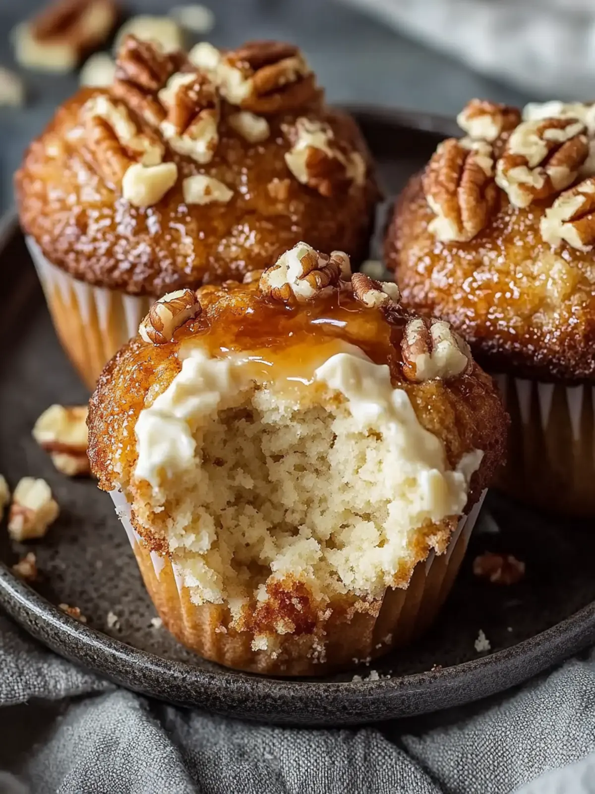 Delicious Honey Pecan Cheesecake Muffins to Satisfy Cravings 4 Honey Pecan Cheesecake Muffins