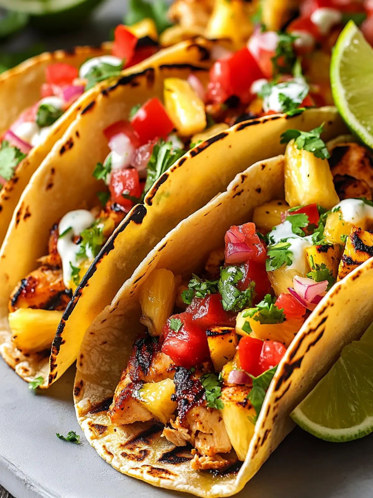 Zesty Chili Lime Chicken Tacos with Pineapple Salsa Bliss 2 Chili Lime Chicken Tacos with Grilled Pineapple Salsa
