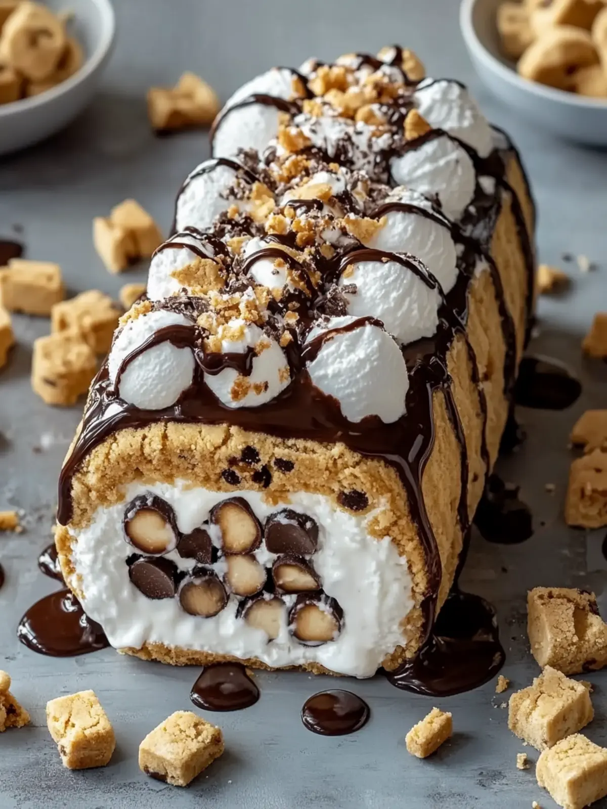 S’mores Explosion Cookie Dough Ice Cream Rolls for Summer Fun 4 S’mores Explosion Cookie Dough Ice Cream Rolls