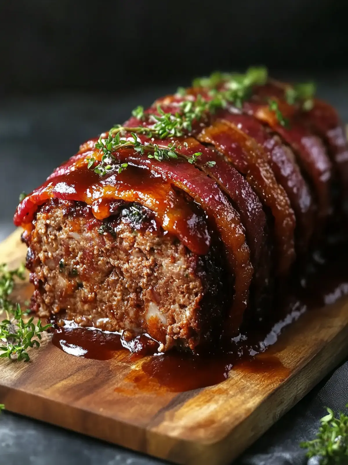 Whiskey BBQ Meatloaf with Bacon Blanket: Comfort Food Bliss 4 Whiskey BBQ Meatloaf with Bacon Blanket