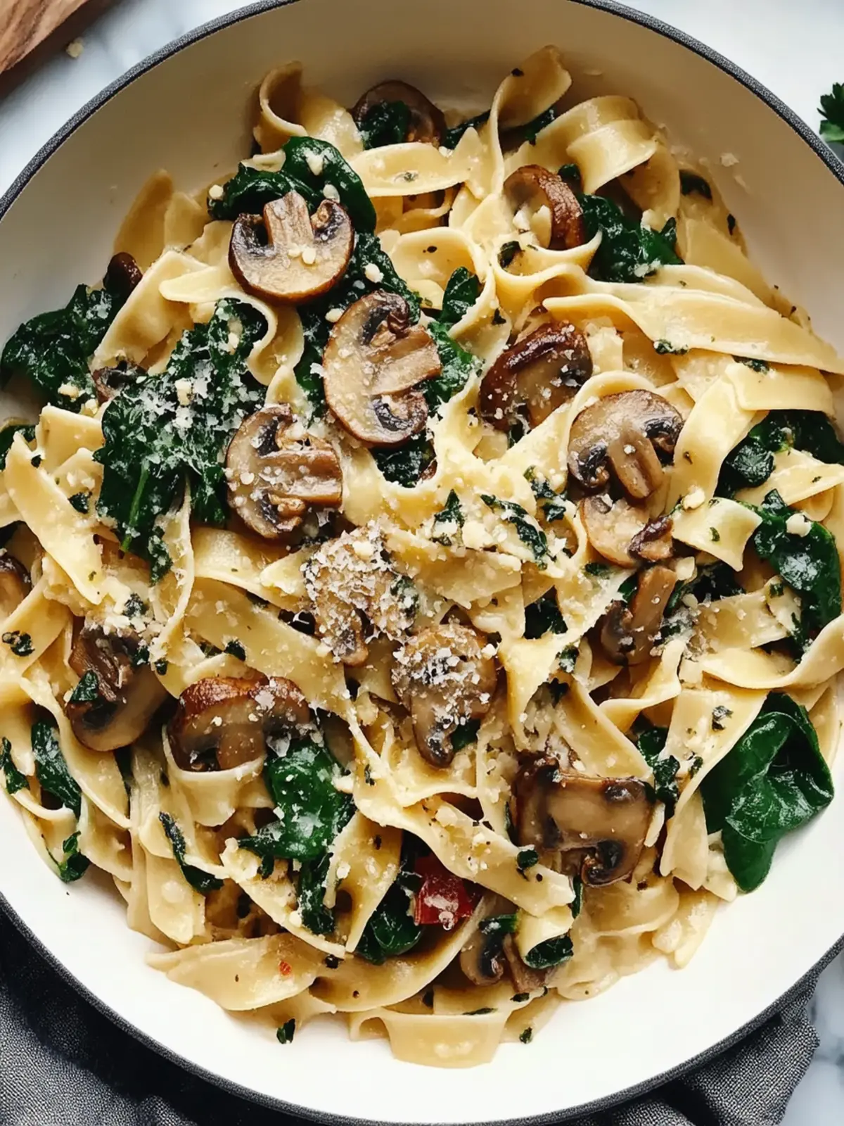 Creamy Spinach Mushroom Pasta That's Ready in 25 Minutes 2 Spinach Mushroom Pasta