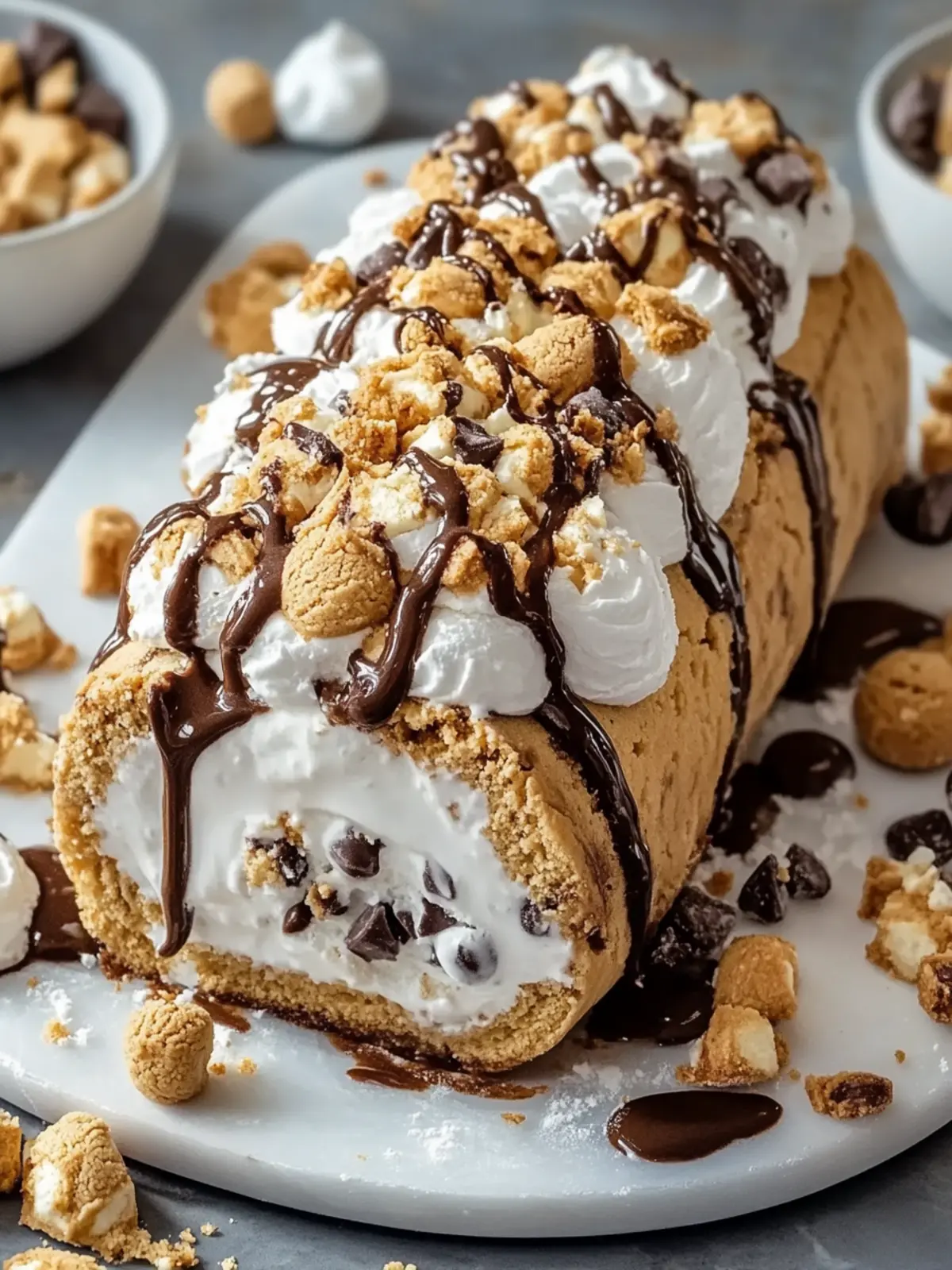 S’mores Explosion Cookie Dough Ice Cream Rolls for Summer Fun 2 S’mores Explosion Cookie Dough Ice Cream Rolls