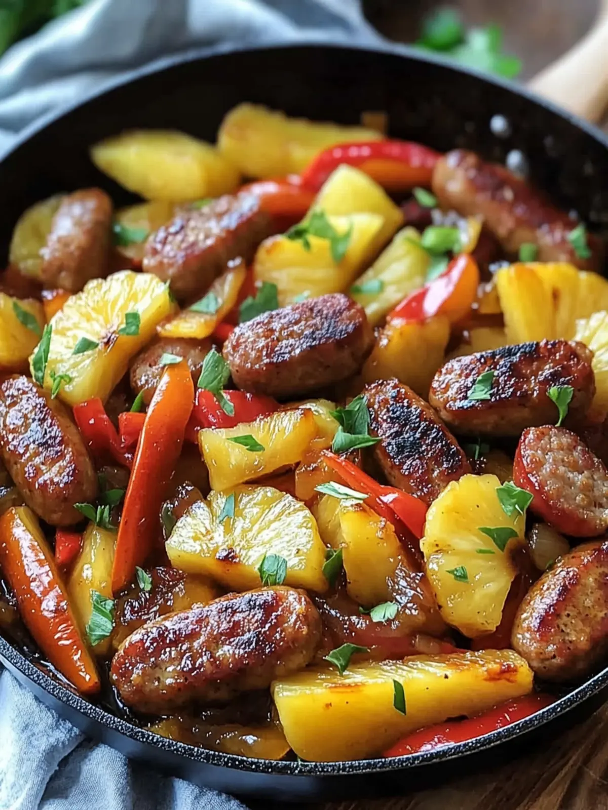 Pineapple Brown Sugar Sausage Skillet: Sweet & Savory Bliss 2 Pineapple Brown Sugar Sausage Skillet