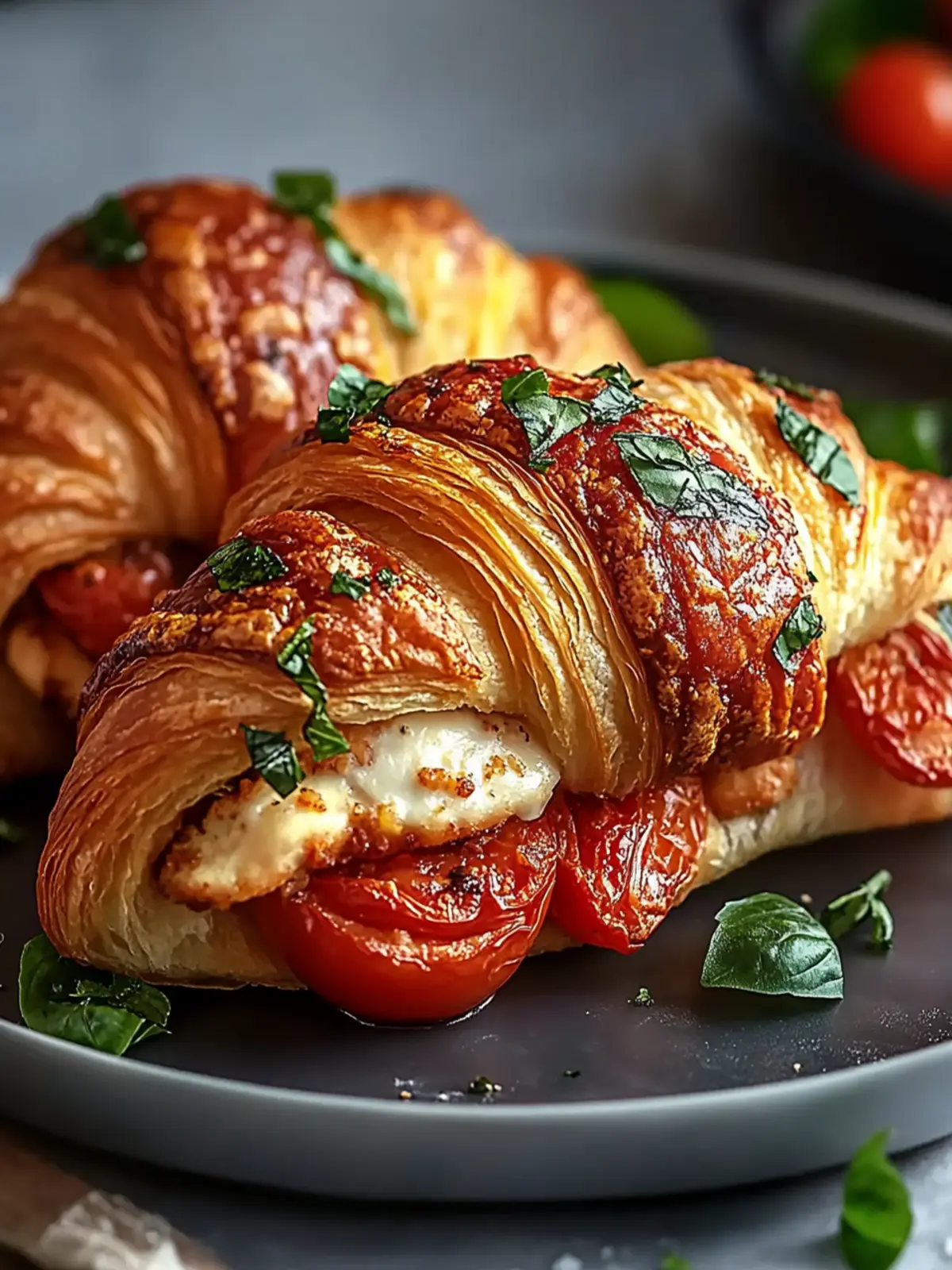 Roasted Tomato & Crispy Chicken Croissant for Breakfast Bliss 2 Roasted Tomato & Crispy Chicken Croissant