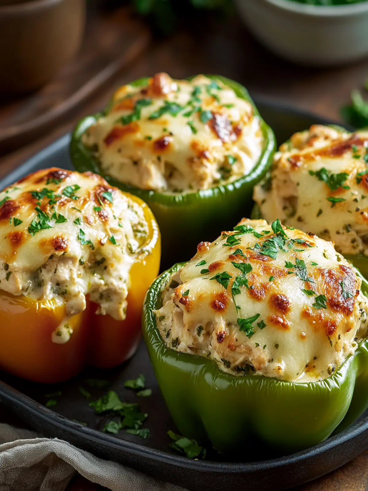 Delicious Chicken Alfredo Stuffed Peppers for Family Fun 4 Chicken Alfredo Stuffed Peppers