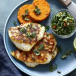 Tasty Tilapia with Sweet Potato Cakes and Chimichurri Delight 7 Tilapia with Sweet Potato Cakes and Chimichurri