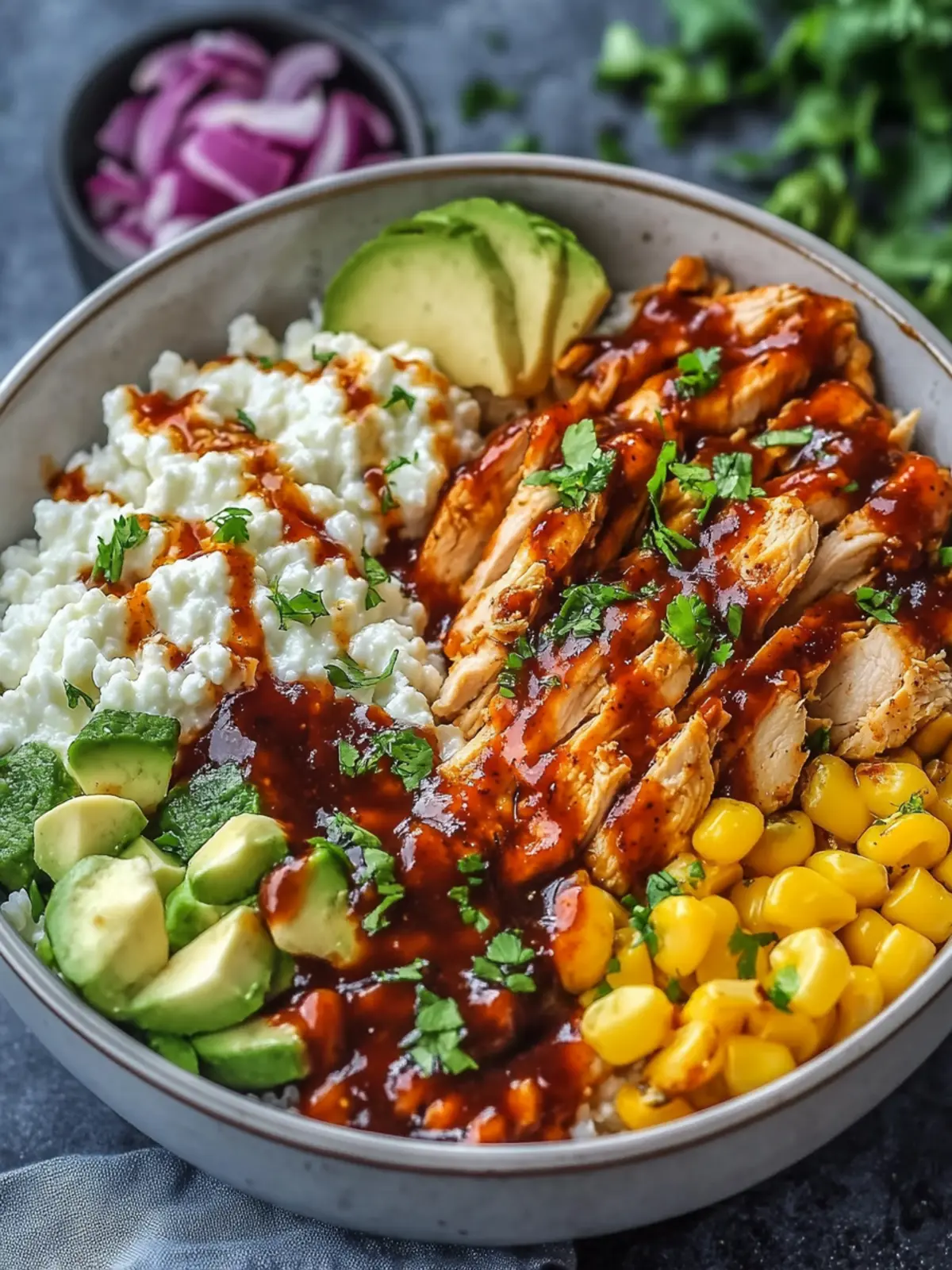 High Protein BBQ Chicken Cottage Cheese Bowl in 15 Minutes 2 High Protein BBQ Chicken Cottage Cheese Bowl