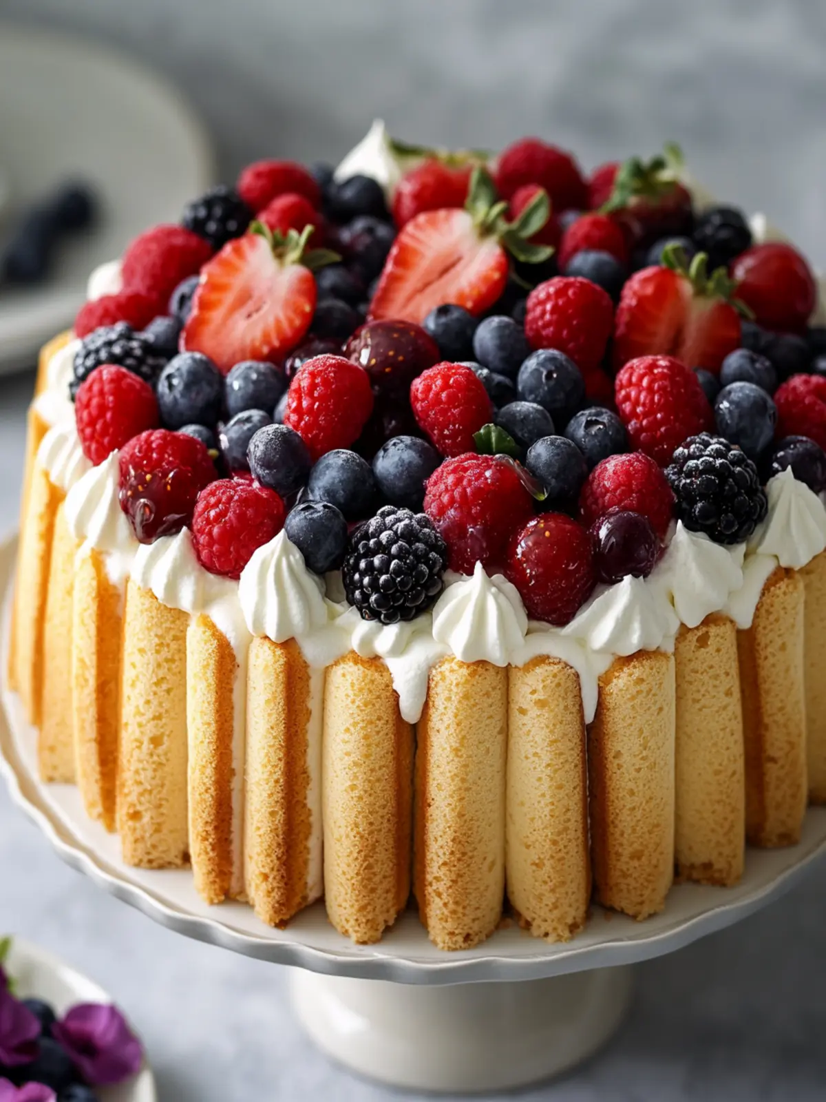 Delightful Vanilla Berry Charlotte Cake for Effortless Elegance 3 Vanilla Berry Charlotte Cake