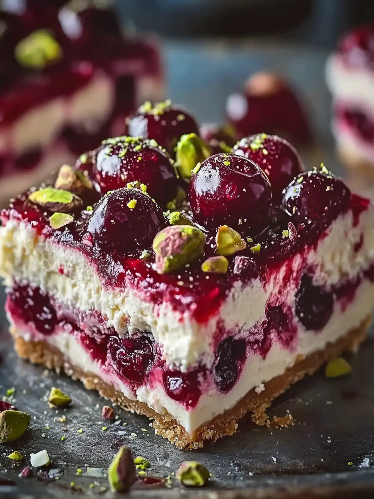 Cherry Pistachio Cheesecake Bars You'll Love to Make at Home 2 Cherry Pistachio Cheesecake Bars
