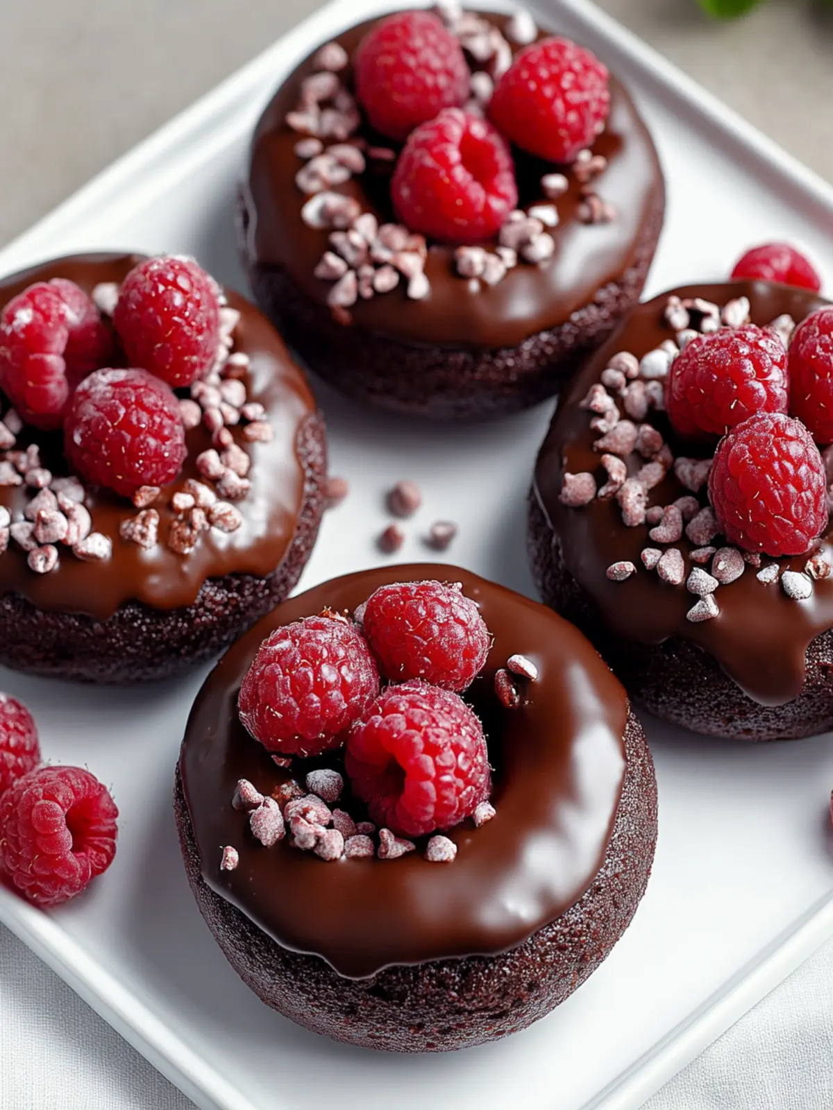 Irresistible Baked Chocolate Donuts with Raspberries Delight 5 Baked Chocolate Donuts with Raspberries