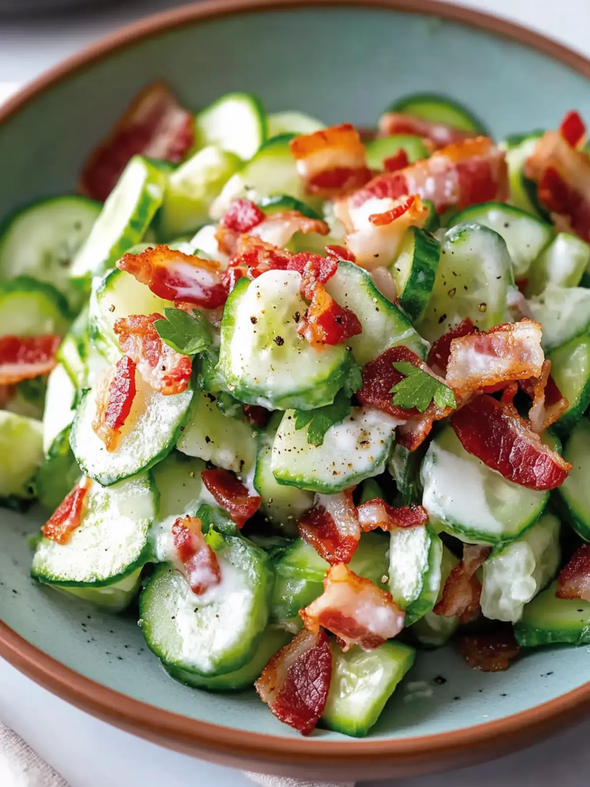 Crunchy Cucumber Salad with Bacon for Summer BBQ Bliss 4 Crunchy Cucumber Salad with Bacon