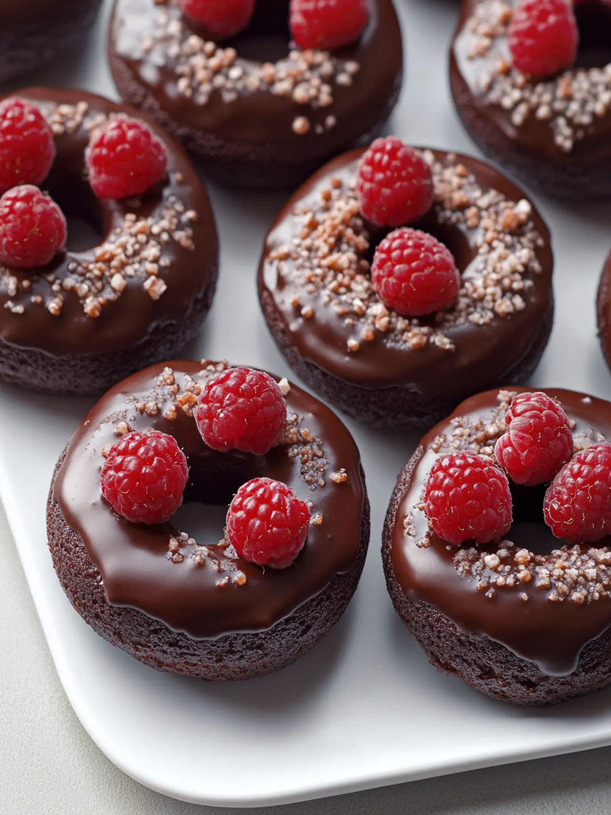Irresistible Baked Chocolate Donuts with Raspberries Delight 3 Baked Chocolate Donuts with Raspberries