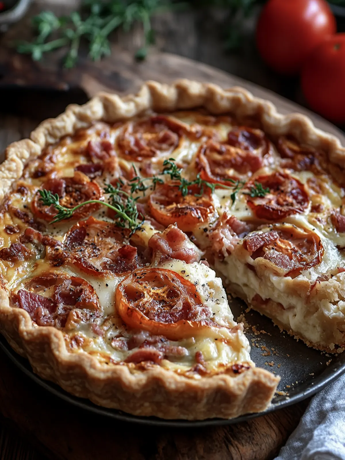 Bacon Onion Tomato Pie: A Savory Comfort Food Delight 2 Bacon Onion Tomato Pie
