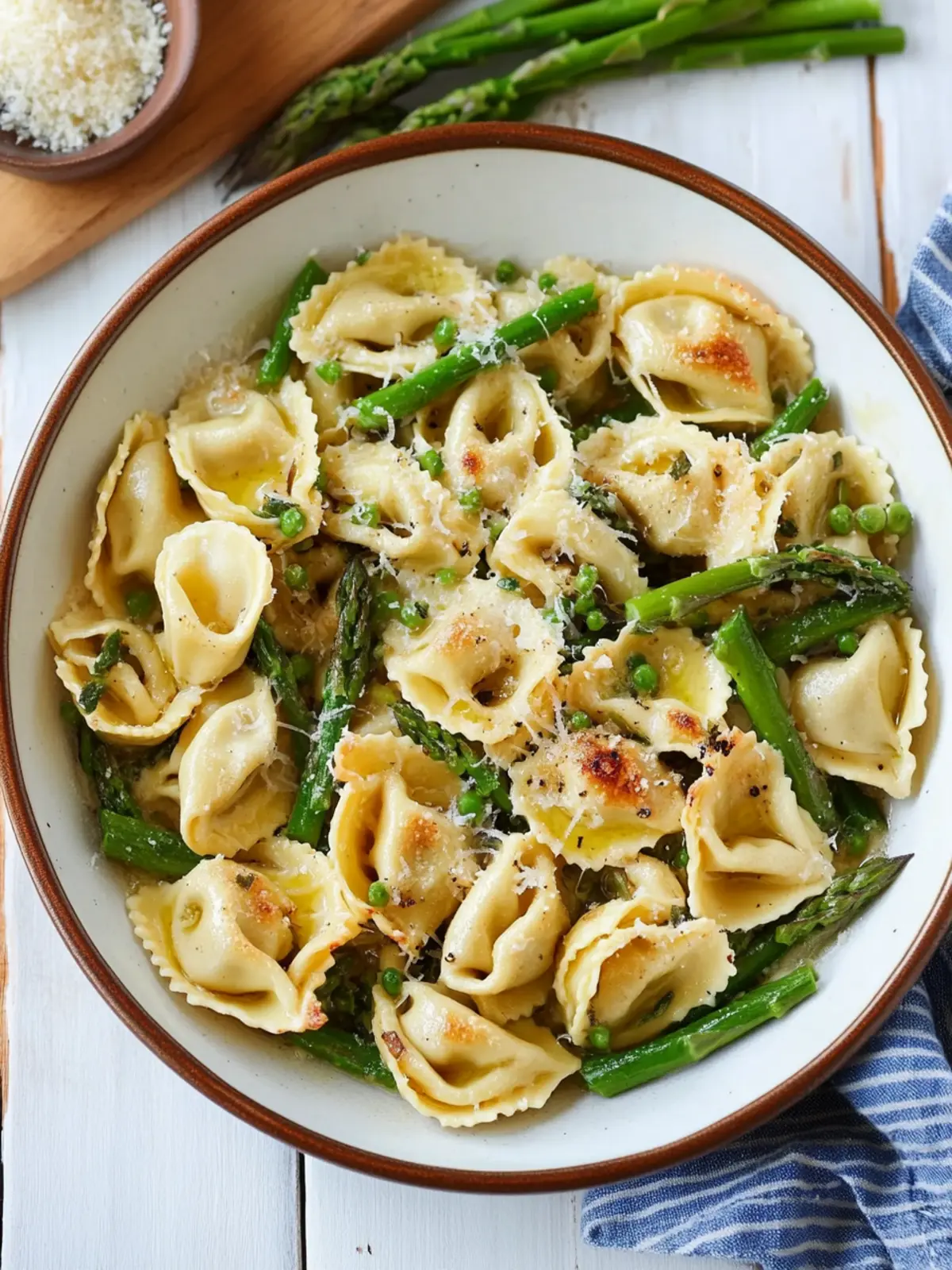 Brown Butter Tortellini with Toasted Garlic and Asparagus Bliss 2 Brown Butter Tortellini with Toasted Garlic and Asparagus