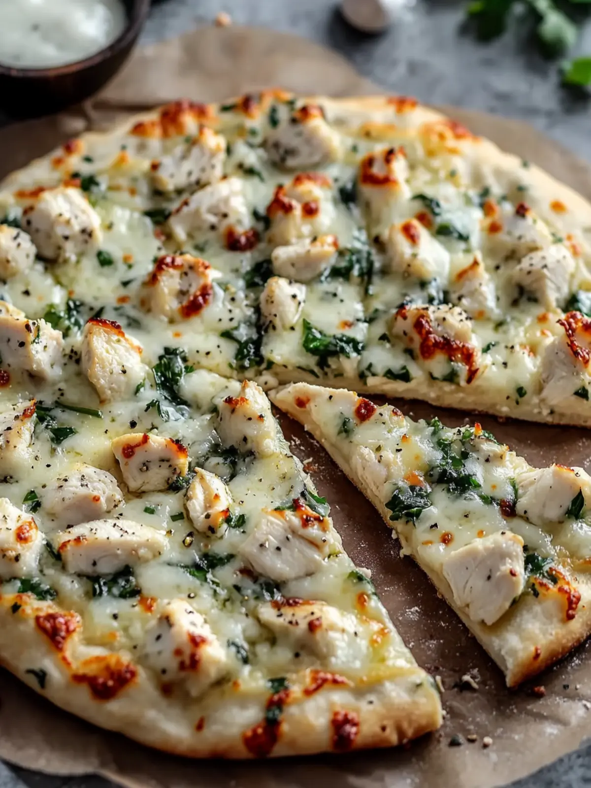 Creamy White Chicken Pizza That's Cozy and Customizable 3 Creamy White Chicken Pizza